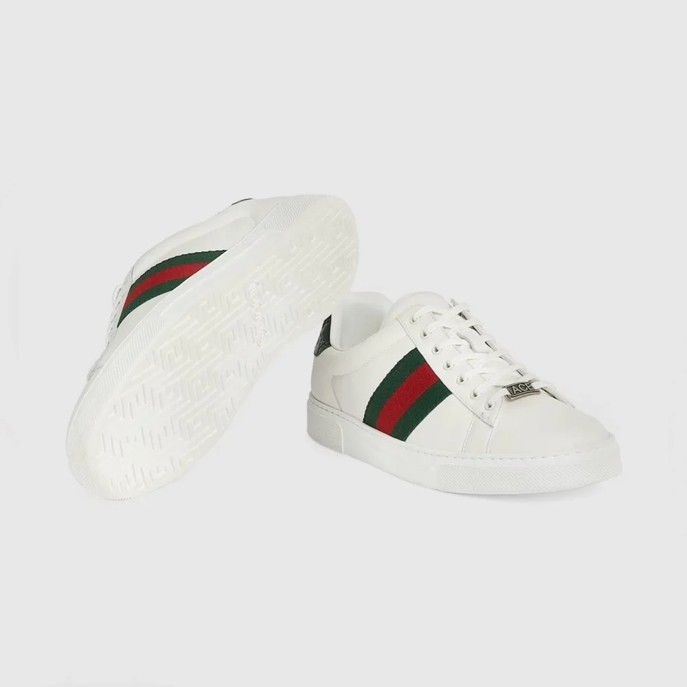 Men’s Gucci Ace Lace-Up Web Sneaker - Picture 11 of 12